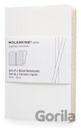 Moleskine - sada 2 malých linajkových zápisníkov Volant (mäkká väzba) - biely