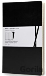 Moleskine - sada 2 stredných linajkovaných zápisníkov Volant (mäkká väzba) - čierny