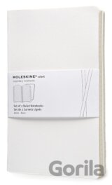 Moleskine - sada 2 stredných linajkových zápisníkov Volant (mäkká väzba) - biely