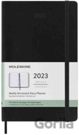 Moleskine – 12-mesačný horizontálny čierny diár 2023