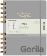 Moleskine – 12-mesačný špirálový sivý diár 2023