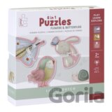 Puzzle 6v1: Kvety a motýle