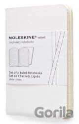Moleskine - sada 2 extra malých linajkovaných zápisníkov Volant (mäkká väzba) - biely