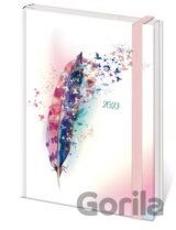 Diář 2023 A6 LYRA týdenní s gumičkou Feather