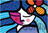 Romero Britto - Girl with flower