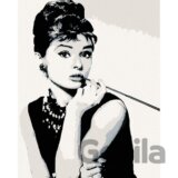 Malování podle čísel: Audrey Hepburn černobílá