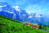 Train near Jungfrau Mountain