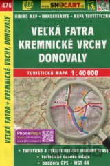 Veľká Fatra, Kremnické vrchy, Donovaly 1:40 000 - turistická mapa  č. 476