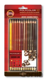 Koh-i-noor pastelky POLYCOLOR 12 ks hnědá řada