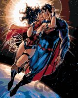 Malování podle čísel: Wonder Woman - WONDER WOMAN A SUPERMAN LETÍ
