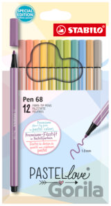 Prémiový vláknový fix - STABILO Pen 68 - Pastellove  - 12 ks