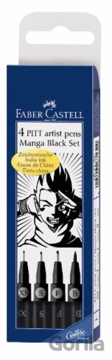 PITT umelecké fixky Manga Black set, 4ks