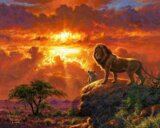 Malování podle čísel - Lev v západu slunce 40 x 50 cm