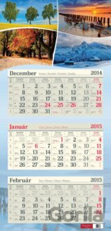 Nástenný 3-mesačný kalendár 2015 s motívom štyroch ročných období
