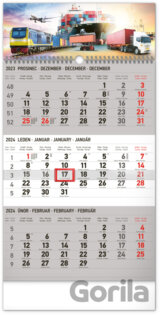 Nástěnný kalendář 3měsíční Špedice 2024 (šedý)