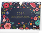 Stolní Měsíční plánovací kalendář Květy /stolový Mesačný plánovací kalendár Kvety 2024