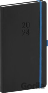 Vreckový diár Nox 2024, čierny–modrý