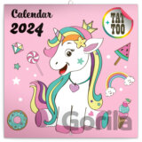 Poznámkový kalendár Happy Unicorns 2024