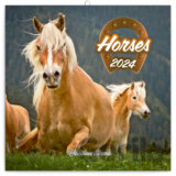 Poznámkový kalendár Horses 2024