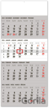 Nástenný kalendár 4-mesačný štandard 2024