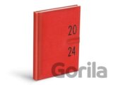 Diář 2024 D801 PU denní red s magnetem