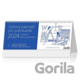 Kalendář stolní 2024 - Daňový kalendář pro podnikatele s kresbami Petra Semeráda