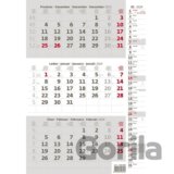 Kalendář nástěnný 2024 - Tříměsíční šedý s poznámkami