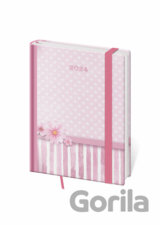 Diář 2024 denní B6 Vario - 17 PINK s gumičkou