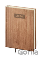 Diář 2024 denní A5 Wood - světle hnědá