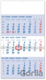 Nástěnný kalendář 3měsíční standard 2024 –  modrý