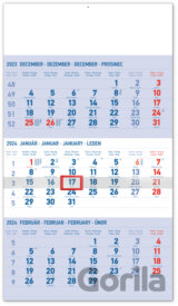 Nástenný kalendár 3-mesačný štandard 2024 - modrý
