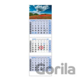 Klasik 3-mesačný modrý nástenný kalendár 2024 - maky