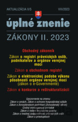 Aktualizácia II/5 - Obchodný zákonník (zákon o obchodnom registri, zákon o konkurze a reštrukturalizácii)