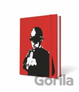 Banksy notebook policajt červený 15x21cm
