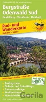 Bergstrasse Odenwald Süd, Heidelberg-Weinheim-Eberbach 1:50 000 / cyklistická a turistická mapa