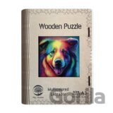 Dřevěné puzzle Barevný labrador A3