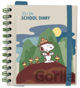 Plánovací denný školský diár 2023/2024 Snoopy se samolepkami, záložkami a obálkou