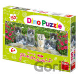 Koťátka v zahradě - puzzle panoramic 150 dílků