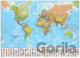 Svet, politická mapa, 68 x 53cm, s vlajkami, 1:60 mil