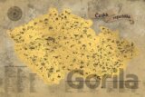 Stírací mapa Česka Deluxe XXL - zlatá