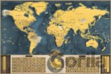 Stírací mapa světa EN - coffee edice XXL
