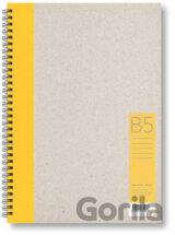 Kroužkový zápisník B5, linka, žlutý, 50 listů