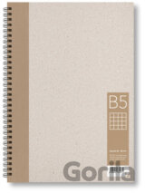Kroužkový zápisník B5, čtverec, hnědý, 50 listů