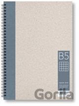 Kroužkový zápisník B5, čtverec, šedý, 50 listů