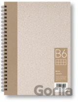 Kroužkový zápisník B6, čtverec, hnědý, 50 listů