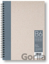 Kroužkový zápisník B6, čtverec, šedý, 50 listů