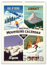Nástenný kalendár Travel posters - Mountains calendar 2025