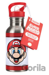 Nerezová fľaša s brčkom Nitendo - Super Mario: Hlava Maria