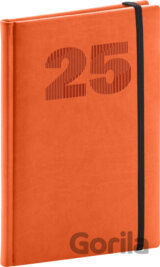 NOTIQUE Týždenný diár Vivella Top 2025, oranžový, 15 x 21 cm