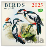 NOTIQUE Nástenný poznámkový kalendár Birds in art (Vtáčiky) 2025